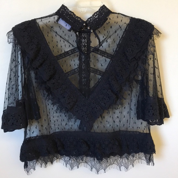 {The KOOPLES} NEW Embroidered Lace Ruffles Blouse - Picture 8 of 8